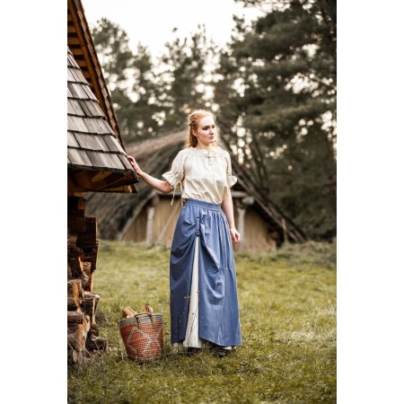 Mittelalter Rock "Elise" Blau/Natur L/XL