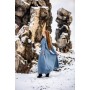 Wikinger Kleid 100% Leinen "Anna" Taubenblau XS