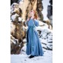 Wikinger Kleid 100% Leinen "Anna" Taubenblau XXL