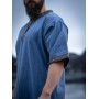 Kurzarmtunika mit Bordüre "Richard" Taubenblau L