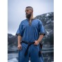 Kurzarmtunika mit Bordüre "Richard" Taubenblau XL