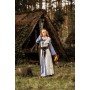 Mittelalter Kleid Amalia Natur/Taubenblau L