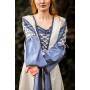 Mittelalter Kleid Amalia Natur/Taubenblau XXL