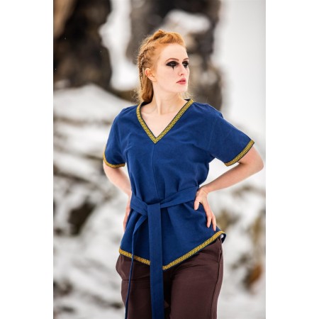 Wikinger Tunika Damen "Matilda" Blau XXL