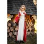 Mittelalter Kleid Amalia Natur/Rot L