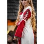 Mittelalter Kleid Amalia Natur/Rot M