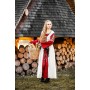 Mittelalter Kleid Amalia Natur/Rot XXXL