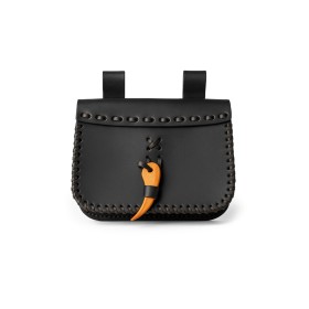 Mittelalter Leder Gürteltasche "Volmar" Schwarz