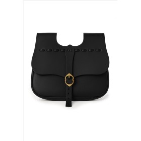 Mittelalter Leder Gürteltasche "Albrecht" Schwarz