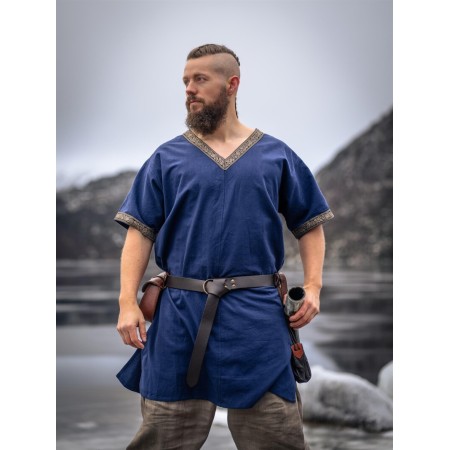 Wikinger Tunika kurzam "Loki" Blau 4XL