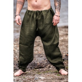 Wikinger Rushose Leinen "Wodan" Olive L