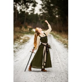 Wikinger Leinen Überkleid Alena Grün S/M