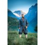 Herren Wikinger Tunika "Leif" mit Lederapplikationen Blau 3XL