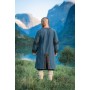 Herren Wikinger Tunika "Leif" mit Lederapplikationen Blau 3XL