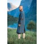 Herren Wikinger Tunika "Leif" mit Lederapplikationen Blau S