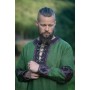 Herren Wikinger Tunika "Leif" mit Lederapplikationen Grün 2XL