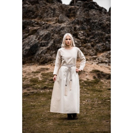 Damen Kleid "Alvilda" mit Rundhalsausschnitt Natur XL