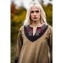 Damen Wikinger Kleid "Idun" mit Stickerei Sand S